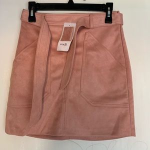 NWT OODJI Dusky Pink Small Skirt Faux Suede Z05